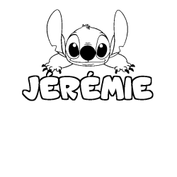 Coloring page first name JÉRÉMIE - Stitch background