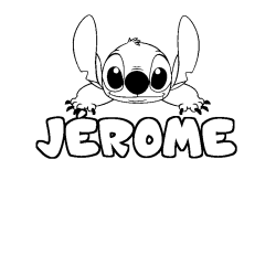 Coloring page first name JÉROME - Stitch background