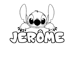 Coloring page first name JÉRÔME - Stitch background