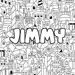 Coloring page first name JIMMY - City background