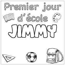 Coloring page first name JIMMY - School First day background