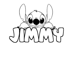 Coloring page first name JIMMY - Stitch background