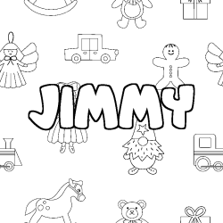 Coloring page first name JIMMY - Toys background