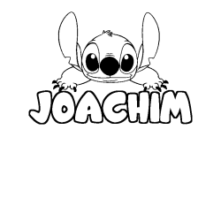 Coloring page first name JOACHIM - Stitch background