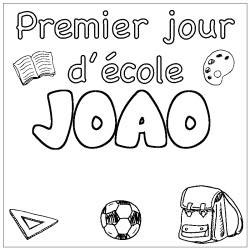 Coloring page first name JOAO - School First day background