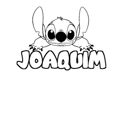 Coloring page first name JOAQUIM - Stitch background