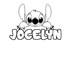 Coloring page first name JOCELYN - Stitch background