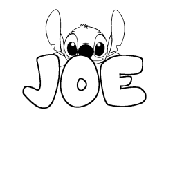 Coloring page first name JOE - Stitch background