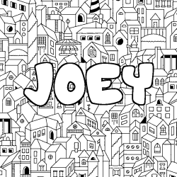 Coloring page first name JOEY - City background