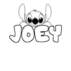 Coloring page first name JOEY - Stitch background