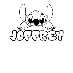 Coloring page first name JOFFREY - Stitch background