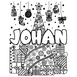 JOHAN - Christmas tree and presents background coloring