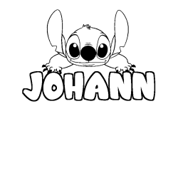 Coloring page first name JOHANN - Stitch background