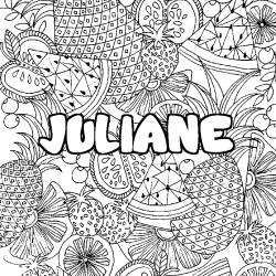 JULIANE - Fruits mandala background coloring