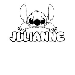 Coloring page first name JULIANNE - Stitch background