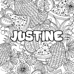 JUSTINE - Fruits mandala background coloring