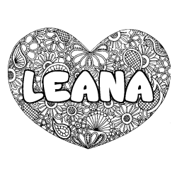 LEANA - Heart mandala background coloring