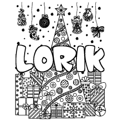 LORIK - Christmas tree and presents background coloring
