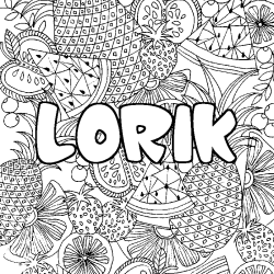 LORIK - Fruits mandala background coloring
