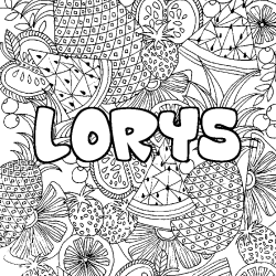 LORYS - Fruits mandala background coloring