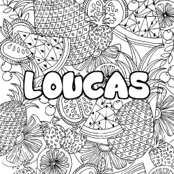 LOUCAS - Fruits mandala background coloring