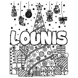 LOUNIS - Christmas tree and presents background coloring