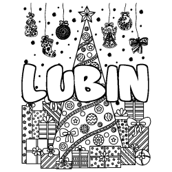 LUBIN - Christmas tree and presents background coloring