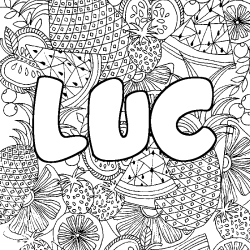 LUC - Fruits mandala background coloring