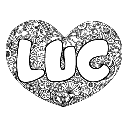 LUC - Heart mandala background coloring