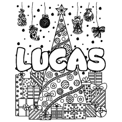 LUCAS - Christmas tree and presents background coloring