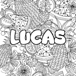 LUCAS - Fruits mandala background coloring