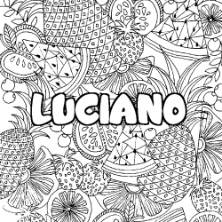 LUCIANO - Fruits mandala background coloring