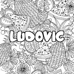 LUDOVIC - Fruits mandala background coloring