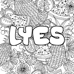 LYES - Fruits mandala background coloring