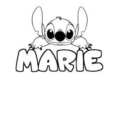 Coloring page first name MARIE - Stitch background