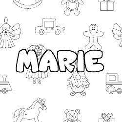 Coloring page first name MARIE - Toys background