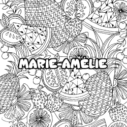 MARIE-AM&Eacute;LIE - Fruits mandala background coloring