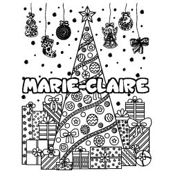 MARIE-CLAIRE - Christmas tree and presents background coloring