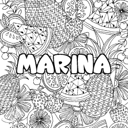 MARINA - Fruits mandala background coloring