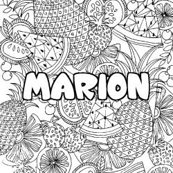 MARION - Fruits mandala background coloring