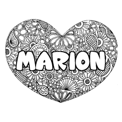 MARION - Heart mandala background coloring