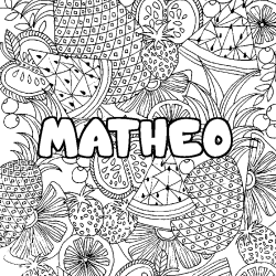 MATHEO - Fruits mandala background coloring