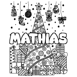 MATHIAS - Christmas tree and presents background coloring