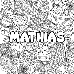 MATHIAS - Fruits mandala background coloring