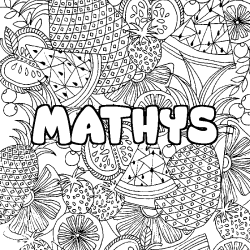MATHYS - Fruits mandala background coloring