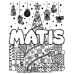 MATIS - Christmas tree and presents background coloring