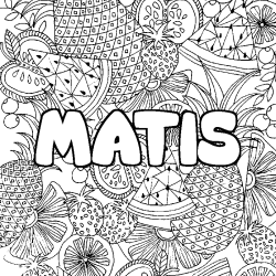 MATIS - Fruits mandala background coloring