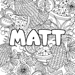 MATT - Fruits mandala background coloring