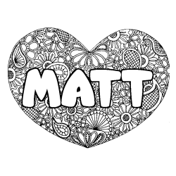 MATT - Heart mandala background coloring
