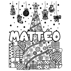MATT&Eacute;O - Christmas tree and presents background coloring